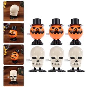 TOYANDONA 24pcs Small Gift Goodie Pumpkin Kids, Up Wind- Goodies Wind Walking Head Stuffers Toys Fillers Clockwork and Jumping Jack Party Favors Funny Halloween Toy Novelty Supplies Bag