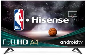 hisense a4 series 32-inch fhd 1080p smart android tv with dts virtual x, game & sports modes, chromecast built-in, alexa compatibility (32a4fh, 2022 new model)