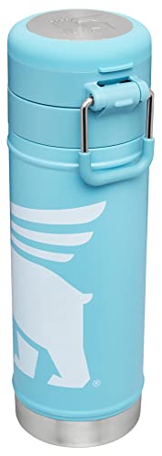 Stanley FlowSteady Bear Cub Bottle, 17oz, Stainless Steel Insulated Water Bottle for Kids (8 and Above) with 3 Interchangeable Metal Badges