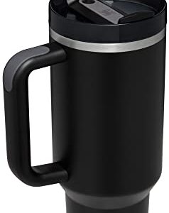 Stanley Quencher H2.0 FlowState Stainless Steel Vacuum Insulated Tumbler with Lid and Straw for Water, Iced Tea or Coffee, Smoothie and More, Black , 40 oz