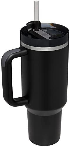 Stanley Quencher H2.0 FlowState Stainless Steel Vacuum Insulated Tumbler with Lid and Straw for Water, Iced Tea or Coffee, Smoothie and More, Black , 40 oz