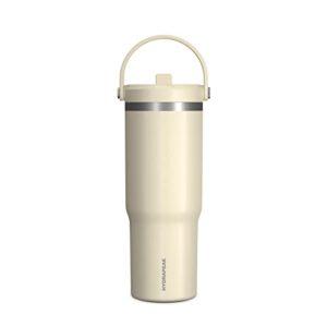 hydrapeak nomad 32 oz tumbler with handle and straw lid, leakproof tumbler, tumbler lid straw, double insulated tumblers, 32oz double insulated cup straw, stainless steel (modern cream)