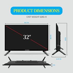 Audiobox 32" TV Widescreen HDTV, Built-in DVD Player with HDMI & USB with Car Cord Adapter and Digital Noise Reduction (TV-32D)