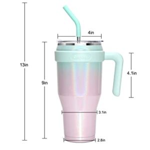 Zenbo 40 oz Tumbler With Handle,Lid and Straw | Stainless Steel Insulated Tumbler, Keeps Drinks Cold up to 34 Hours, Fit in Car Cup Holder, Dishwasher Safe and BPA Free