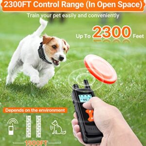 Dog Shock Collar, PEACHAR Dog Training Collar with 2300Ft Remote, Electric Shock Collar with Beep Vibration Shock and Security Lock Mode Waterproof Rechargeable Shock Collar for Small Large Medium Dog