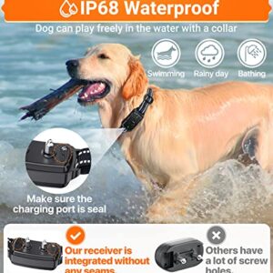 Dog Shock Collar, PEACHAR Dog Training Collar with 2300Ft Remote, Electric Shock Collar with Beep Vibration Shock and Security Lock Mode Waterproof Rechargeable Shock Collar for Small Large Medium Dog