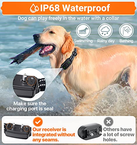 Dog Shock Collar, PEACHAR Dog Training Collar with 2300Ft Remote, Electric Shock Collar with Beep Vibration Shock and Security Lock Mode Waterproof Rechargeable Shock Collar for Small Large Medium Dog