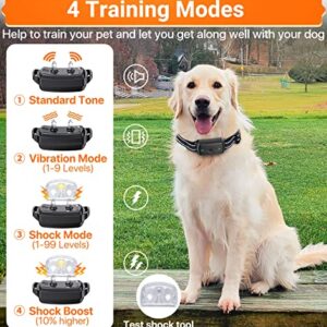 Dog Shock Collar, PEACHAR Dog Training Collar with 2300Ft Remote, Electric Shock Collar with Beep Vibration Shock and Security Lock Mode Waterproof Rechargeable Shock Collar for Small Large Medium Dog