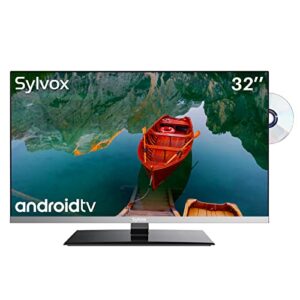 sylvox 32 inch tv 12 volt smart tv fhd 1080p dvd player built-in arc cec wifi wireless connection support, suitable for rv camper kitchen bedroom boat(limo series)