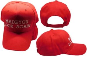 trade winds made you look again red white letters embroidered hat cap trump 2024 maga biden