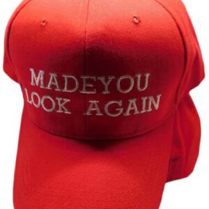 Trade Winds Made You Look Again Red White Letters Embroidered Hat Cap Trump 2024 MAGA Biden