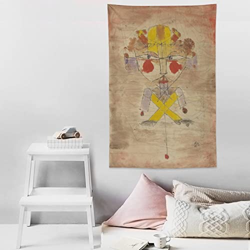 lingshi Paul Klee GUGG Jumping Jack Tapestry Polyester Wall Tapestry Art Picture Print Modern Family Bedroom Decor Tapestries 40"x60"