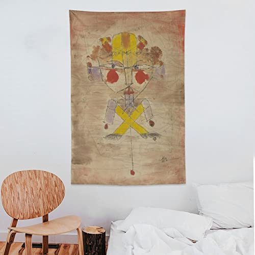 lingshi Paul Klee GUGG Jumping Jack Tapestry Polyester Wall Tapestry Art Picture Print Modern Family Bedroom Decor Tapestries 40"x60"