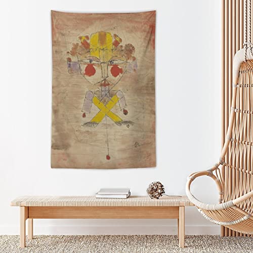 lingshi Paul Klee GUGG Jumping Jack Tapestry Polyester Wall Tapestry Art Picture Print Modern Family Bedroom Decor Tapestries 40"x60"