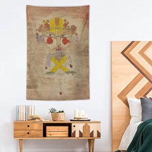 lingshi Paul Klee GUGG Jumping Jack Tapestry Polyester Wall Tapestry Art Picture Print Modern Family Bedroom Decor Tapestries 40"x60"