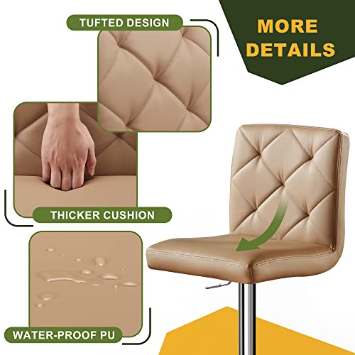 NicBex Adjustable Bar Stools Swivel Barstools, Modern PU Leather Dining Room Kitchen Island Counter Bar Stools Set of 2