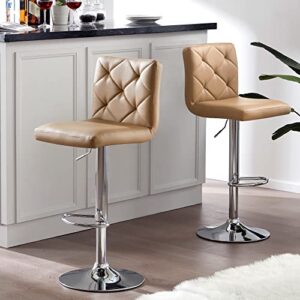 NicBex Adjustable Bar Stools Swivel Barstools, Modern PU Leather Dining Room Kitchen Island Counter Bar Stools Set of 2