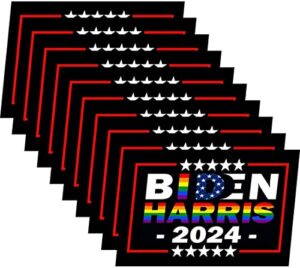 10 pack biden harris 2024 rainbow flag gay pride lgbt democrat stickers laptop bumper decal window waterproof car stickers
