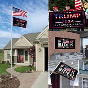 Trump 2024 Flag 3x5 Outdoor Take America Back Flag 2 Pack Premium Polyester Trump Flags and Fuck Biden Flag with Brass Grommets for Outdoor Indoor Room Wall