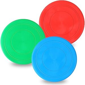 midelong flying disc set soft flying disks rubber play discs colorful disk flyer toy outdoors beach backyard sports party favors activities for pets dogs, pack of 3