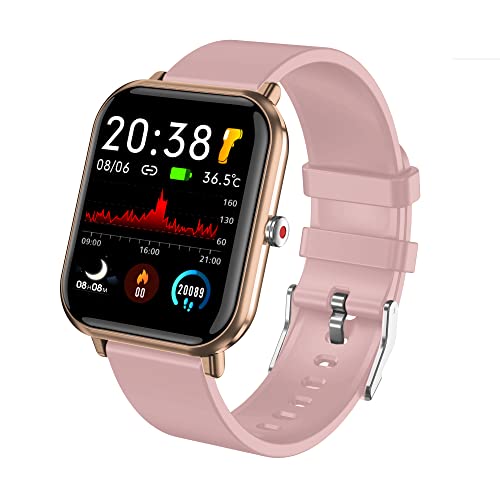 Smart Watch for Women, Fitness Tracker with 24 Sports Modes, 5ATM Swimming Waterproof, Sleep Monitor Step Calorie Counter, 1.7" Touchscreen Women's Watch for Android iOS iPhone Compatiable, Pink