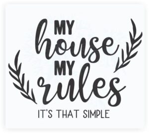 house rules decal for walls inspirational wall quote family room decor lettering removable sticker made in the usa
