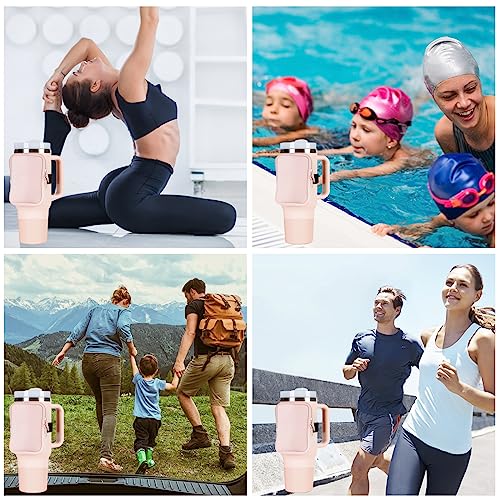 Towsnails Water Bottle Pouch for Stanley Quencher Adventure 20-40oz, Gym Tumbler Accessories for Women Men for Running, Workout Water Bottle Handheld Caddy Compatible with Stanley Tumbler-Pink