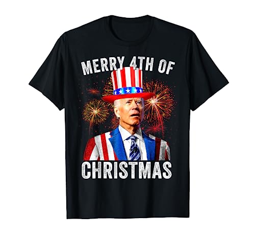 Joe Biden Happy 4th Of Christmas For America 4th Of July T-Shirt