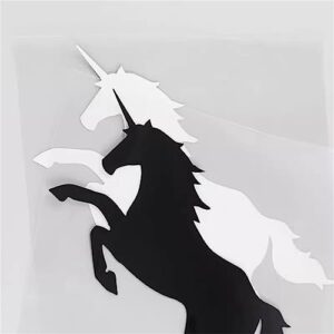 Unicorn Wall Notebook Decor Decal Sticker Window Laptop Bike Home Decor CAR Art Helmet HY793 (Silver White)