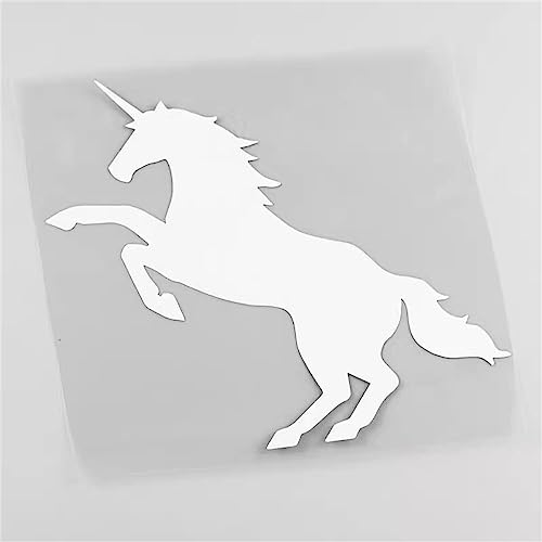 Unicorn Wall Notebook Decor Decal Sticker Window Laptop Bike Home Decor CAR Art Helmet HY793 (Silver White)