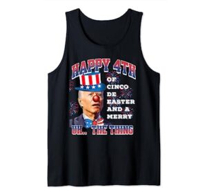 biden merry 4th the thing confused joe biden 4th of july tank top