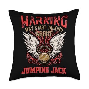 witty bodybuilding exercise healthy lifting jumping jack funny workout humor gym fitness health throw pillow, 18x18, multicolor