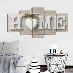 Yealise Abstract HOME Five Couplet Painting Home Decoration Living Room Bedroom Background Wall Hanging Picture Frameless Picture Core