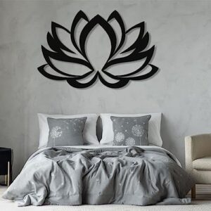 Metal Lotus Flower Wall Art, Metal Lotus, Lotus Metal Wall Art, Metal Lotus Flower Decor, Metal Flowers Wall Decor, Metal Wall Art, Home Decor Modern, Home Decor Wall Art (Silver, 18"W x 12"H / 46x31cm)