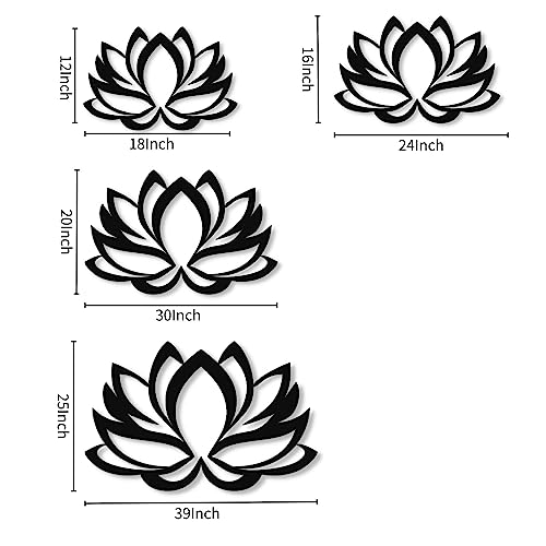 Metal Lotus Flower Wall Art, Metal Lotus, Lotus Metal Wall Art, Metal Lotus Flower Decor, Metal Flowers Wall Decor, Metal Wall Art, Home Decor Modern, Home Decor Wall Art (Silver, 18"W x 12"H / 46x31cm)