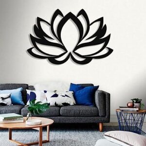 Metal Lotus Flower Wall Art, Metal Lotus, Lotus Metal Wall Art, Metal Lotus Flower Decor, Metal Flowers Wall Decor, Metal Wall Art, Home Decor Modern, Home Decor Wall Art (Silver, 18"W x 12"H / 46x31cm)