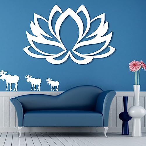 Metal Lotus Flower Wall Art, Metal Lotus, Lotus Metal Wall Art, Metal Lotus Flower Decor, Metal Flowers Wall Decor, Metal Wall Art, Home Decor Modern, Home Decor Wall Art (Silver, 18"W x 12"H / 46x31cm)