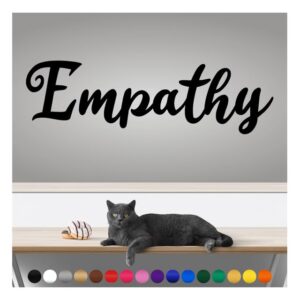 transform your walls with professional grade, outdoor weatherproof vinyl stickers - happy sunday - uv resistant, made in the usa! inspirational words: empathy: 14 inch, satin silver