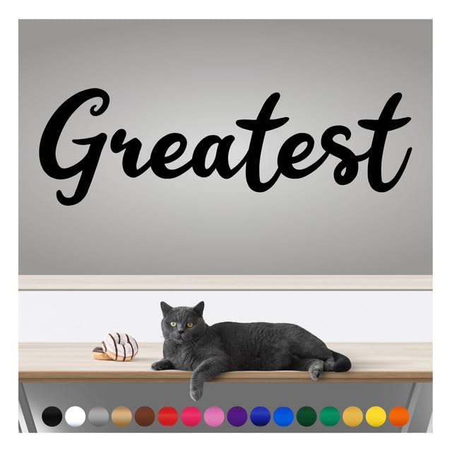 Transform Your Walls with Professional Grade, Outdoor Weatherproof Vinyl Stickers - Happy Sunday - UV Resistant, Made in The USA! Inspirational Words: Greatest: 14 Inch, Satin Silver