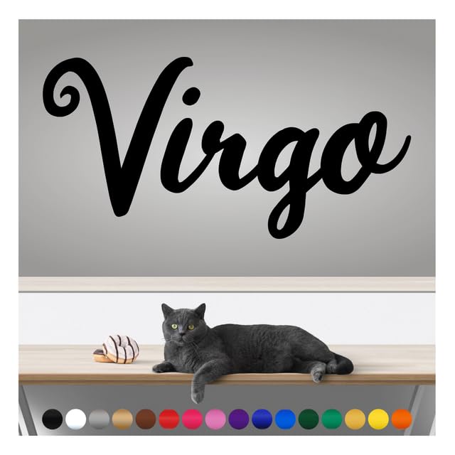 Transform Your Walls with Professional Grade, Outdoor Weatherproof Vinyl Stickers - Happy Sunday - UV Resistant, Made in The USA! Inspirational Words: Virgo: 14 Inch, Satin Silver