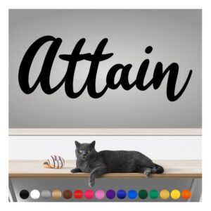 transform your walls with professional grade, outdoor weatherproof vinyl stickers - happy sunday - uv resistant, made in the usa! inspirational words: attain: 14 inch, satin silver
