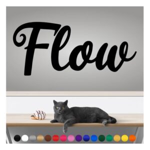 transform your walls with professional grade, outdoor weatherproof vinyl stickers - happy sunday - uv resistant, made in the usa! inspirational words: flow: 14 inch, satin silver