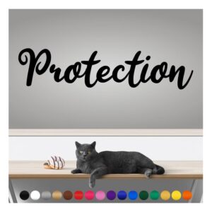 transform your walls with professional grade, outdoor weatherproof vinyl stickers - happy sunday - uv resistant, made in the usa! inspirational words: protection: 14 inch, satin silver