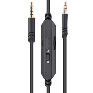Alitutumao Replacement A10 A40 Cord Aux Cable with A&B Modes Inline Mute Volume Control and Mic Compatible with Astro A10 A40 A30 A50 Gaming Headsets to PC Mobile MixAmp PS4 and More