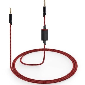 weishan a40 cord replacement for astro a10 a40 tr gaming headsets, 3.5mm(1/8") red audio cable with inline mic mute switch for ps5 ps4 xbox, 6ft long