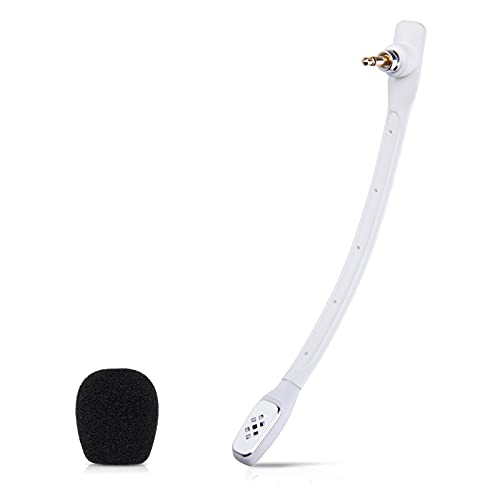 Microphone Replacement for Astro A40 TR A40 Gaming Headset, Detachable Noise Cancellation White Mic with Foam Cover, Works on PS5 PS4 Xbox Series X/S