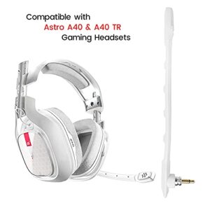Microphone Replacement for Astro A40 TR A40 Gaming Headset, Detachable Noise Cancellation White Mic with Foam Cover, Works on PS5 PS4 Xbox Series X/S