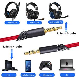 Gogoonike Replacement A40 Cord Inline Mute Cable, A10 Headsets Cord Audio Cable for Astro A40TR/A40/A10 Gaming Headsets, Xbox one, PS4 Controller, PC, Most Smartphones (6.5 Feet/2.0 M)