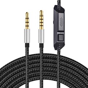 LecLooc Replacement Cable for Astro A10/A40/A30/A50 Headset Inline Mute Volume Control with Microphone Fit with Xbox One Play Station 4 PS4 Headphone Audio Extension Cable 6.5 Feet