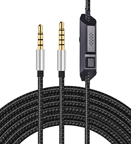 LecLooc Replacement Cable for Astro A10/A40/A30/A50 Headset Inline Mute Volume Control with Microphone Fit with Xbox One Play Station 4 PS4 Headphone Audio Extension Cable 6.5 Feet